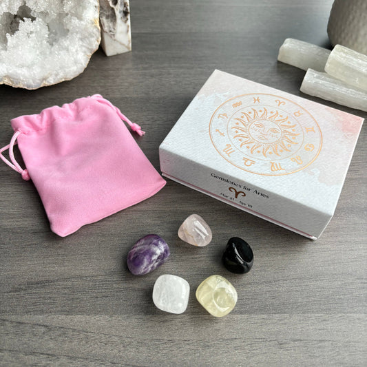 Aries Crystal Tumbled Stones Set