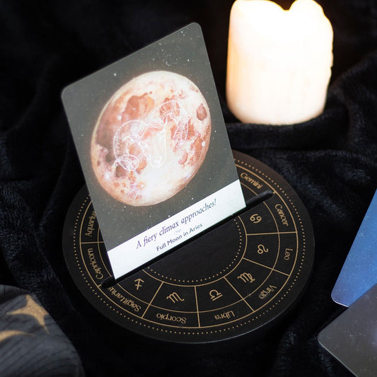 Black & Gold Astrology Wheel Tarot Card Stand
