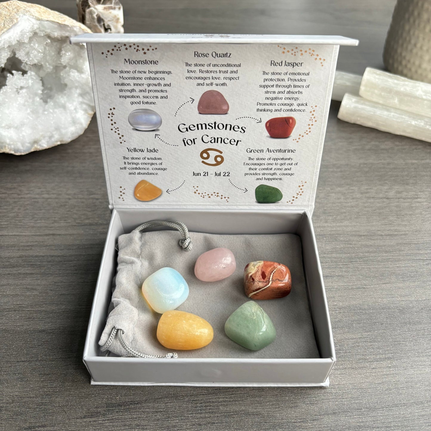 Cancer Crystal Tumbled Stones Set