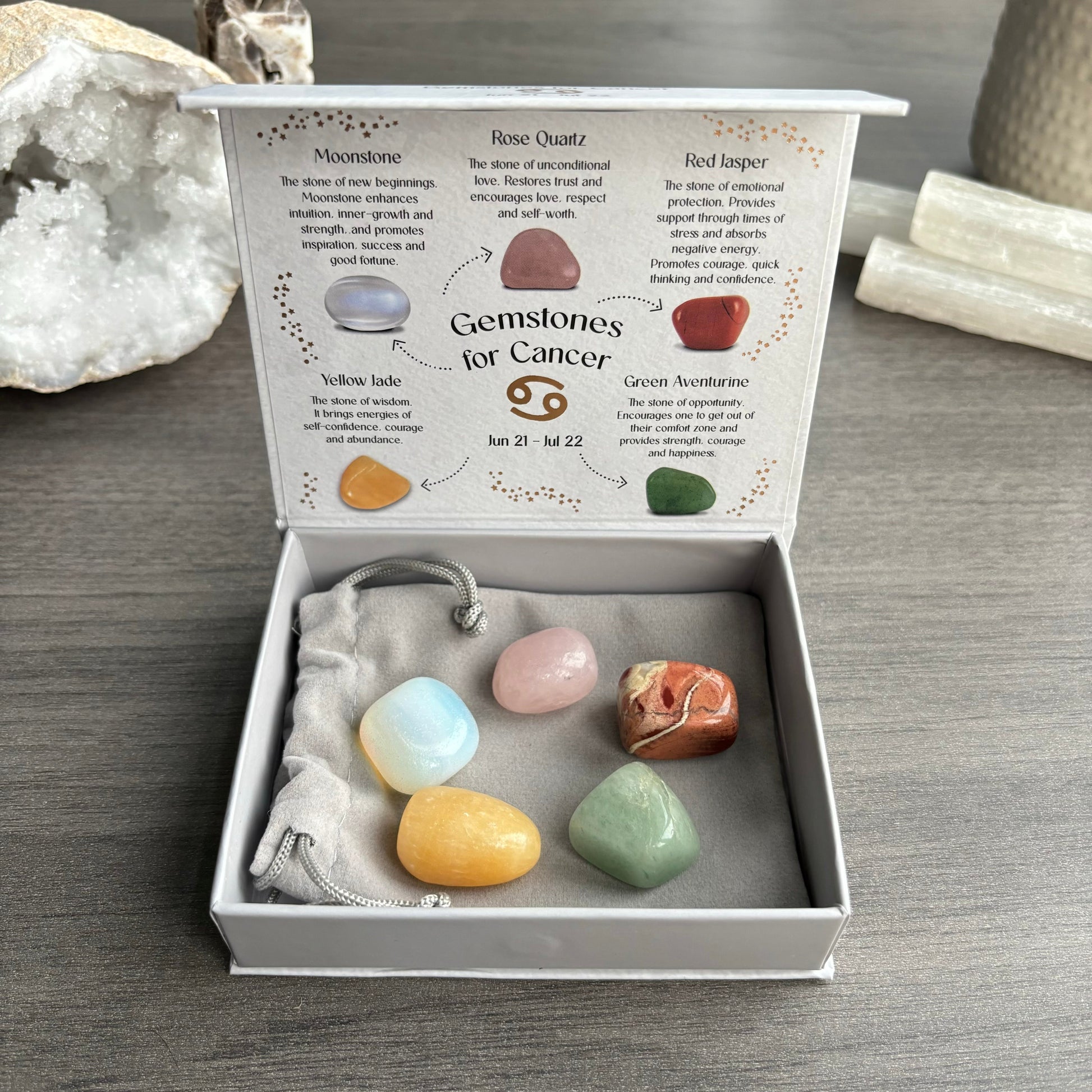 Cancer Crystal Tumbled Stones Set