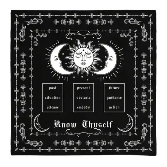 Celestial Black Tarot Spread Cloth