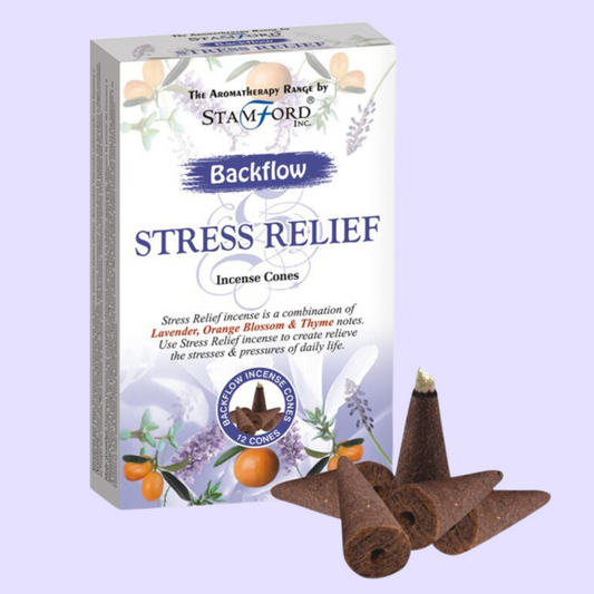 Stamford Backflow Incense Cones - Stress Relief: Lavender, Orange Blossom & Thyme