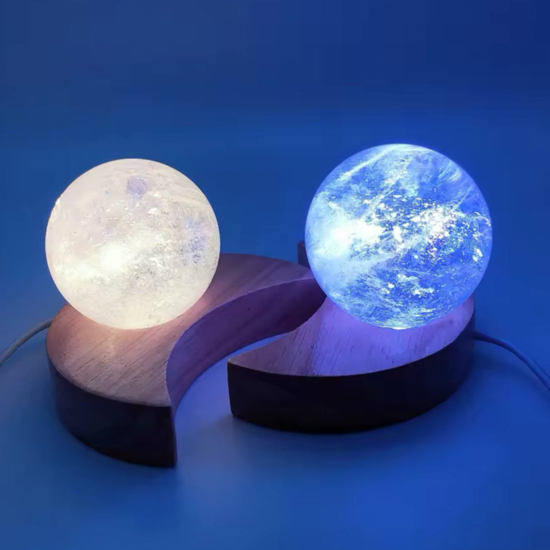 Crescent Moon Multicolour LED Crystal Light Base