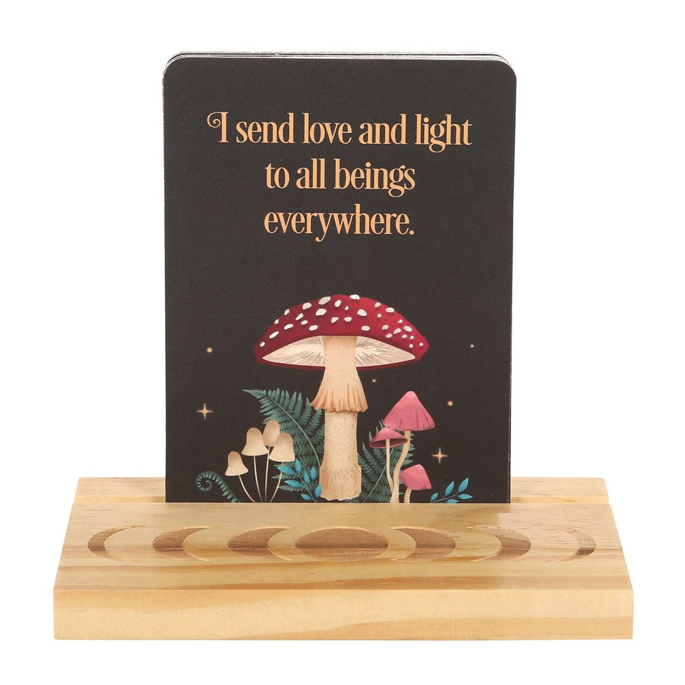 Affirmation Cards with Wooden Moon Phase Stand

