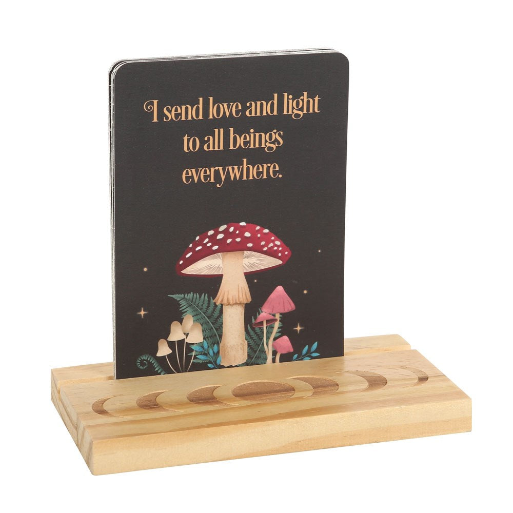 Affirmation Cards with Wooden Moon Phase Stand

