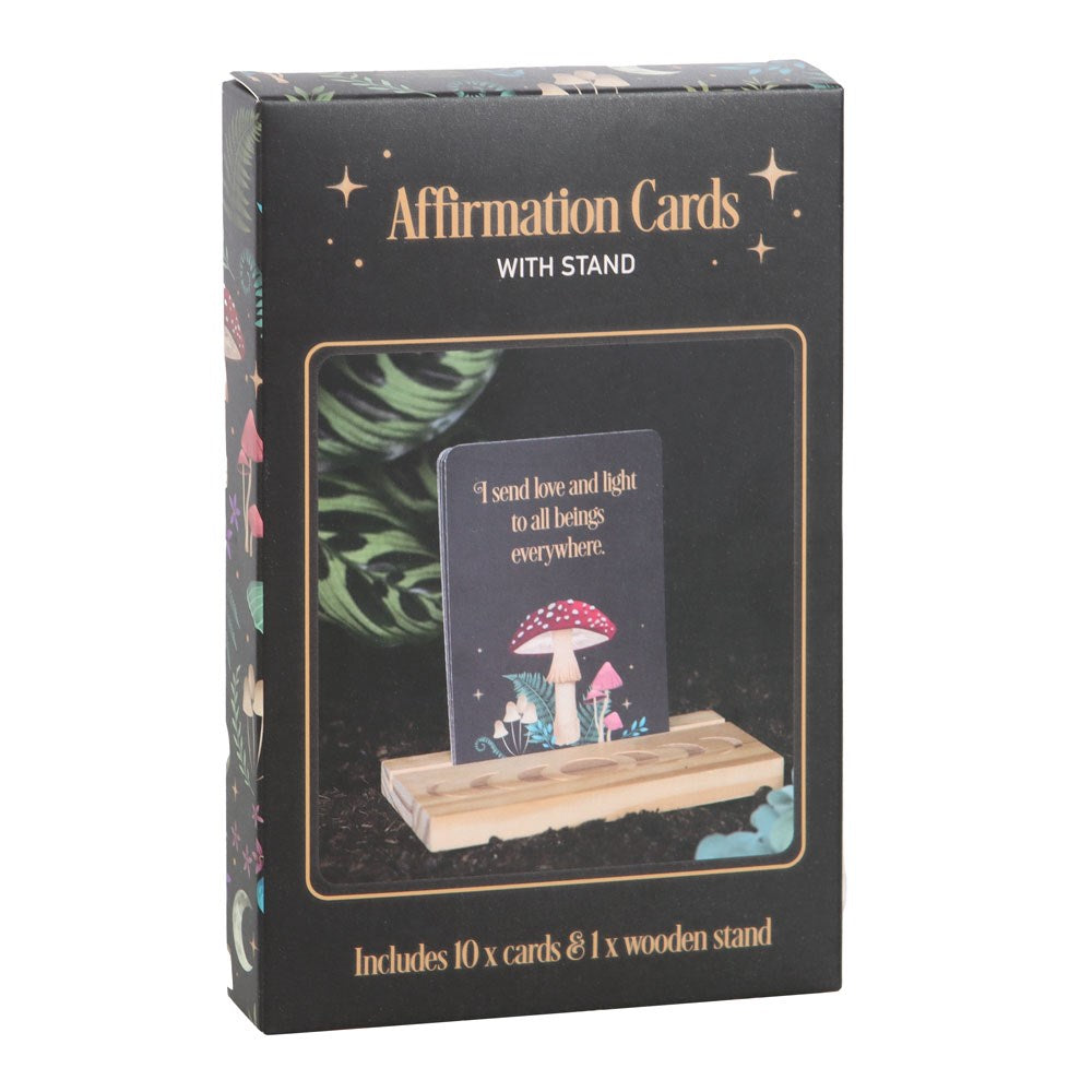 Affirmation Cards with Wooden Moon Phase Stand

