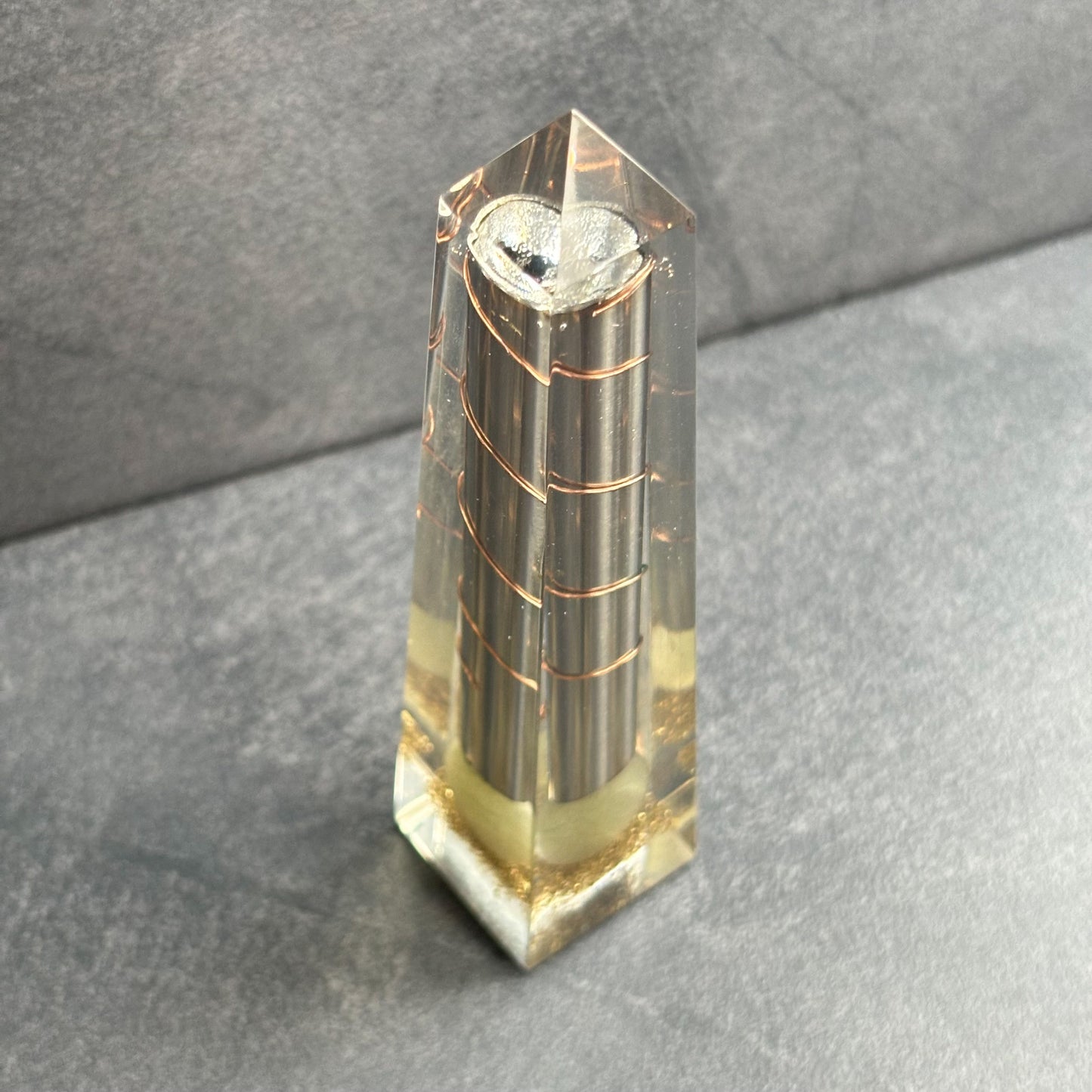 Green Aventurine & Copper Orgonite Tower