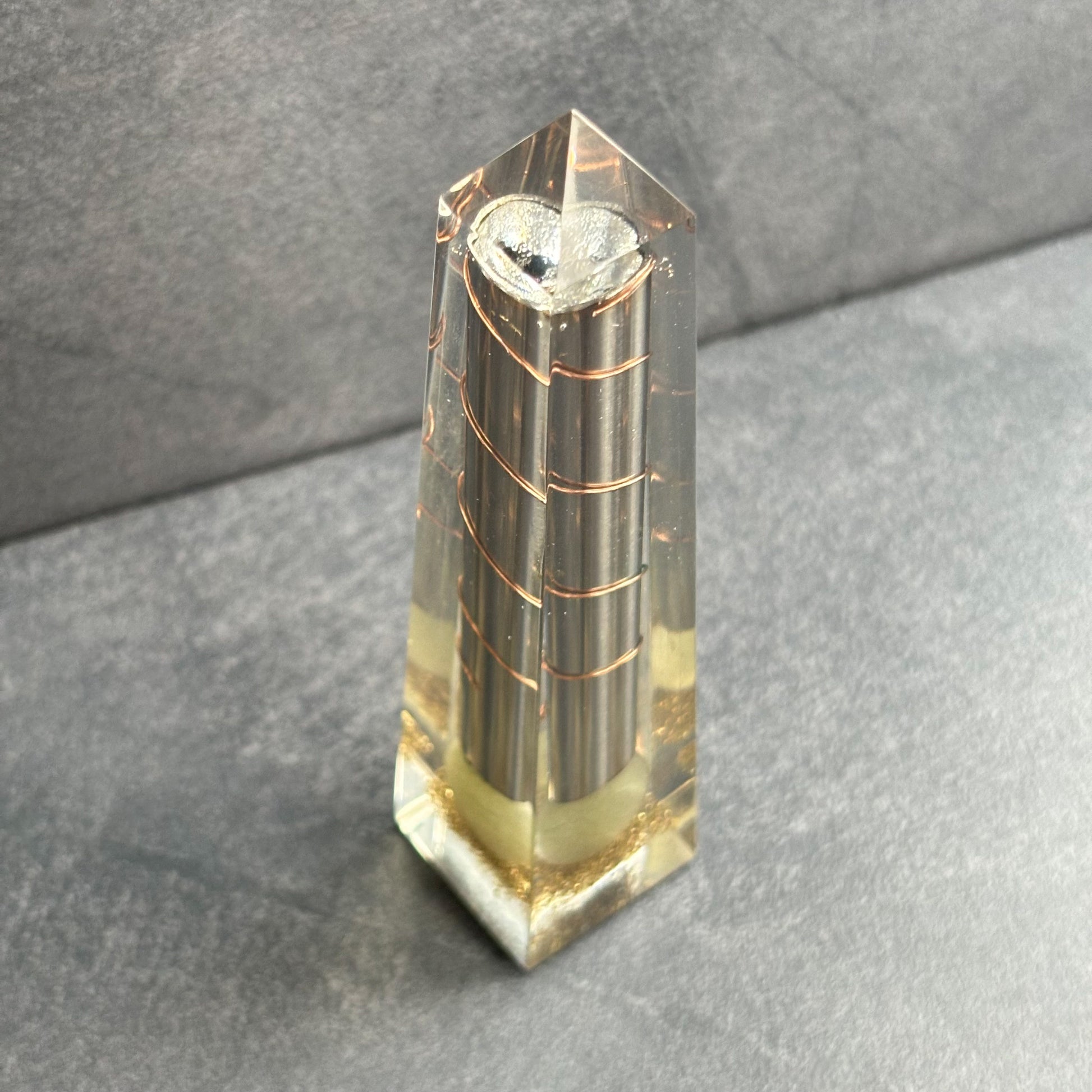 Green Aventurine & Copper Orgonite Tower