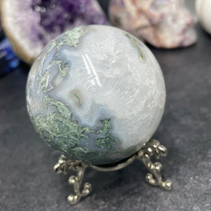 Moss Agate Crystal Sphere