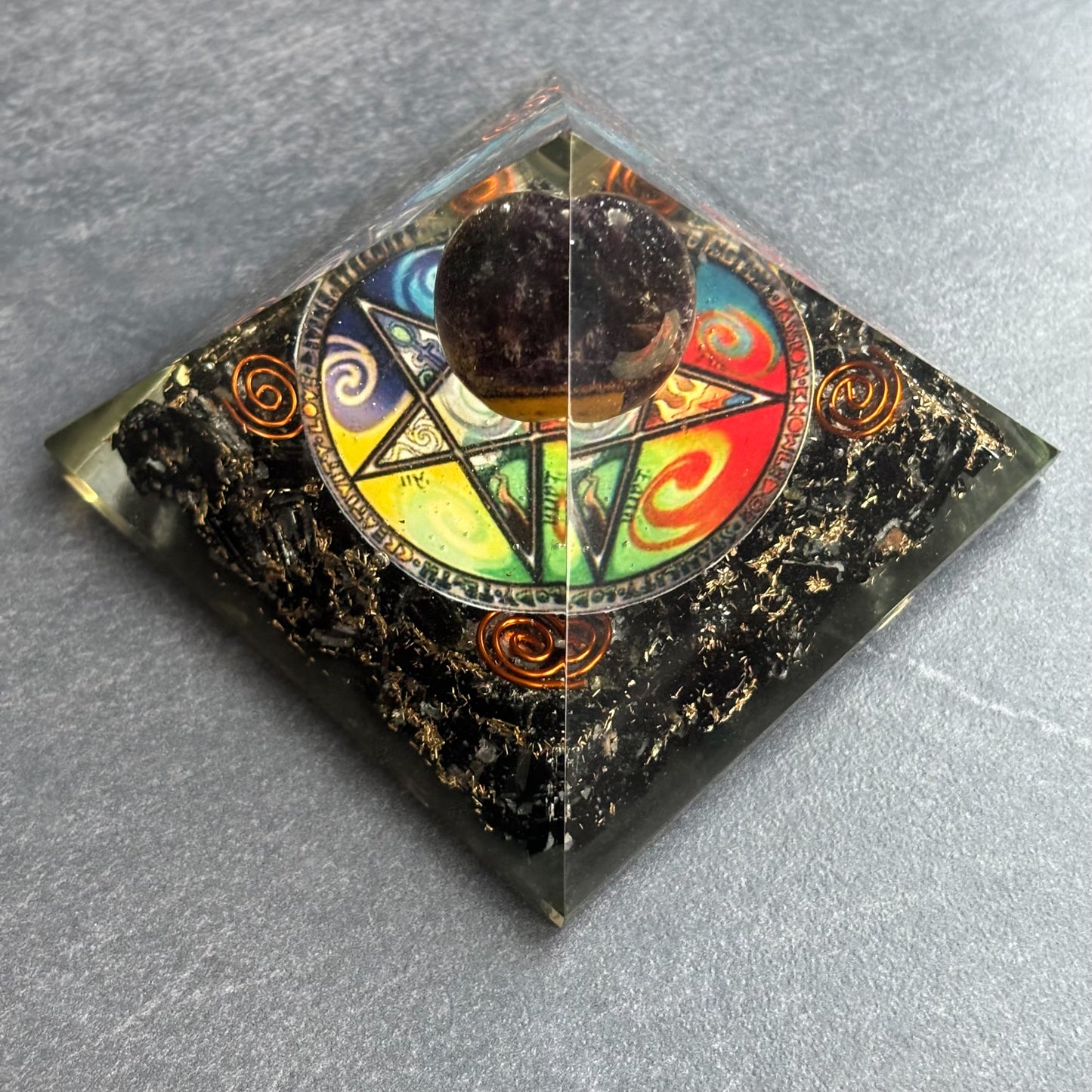 Orgonite Pyramid - Midnight Pentagon