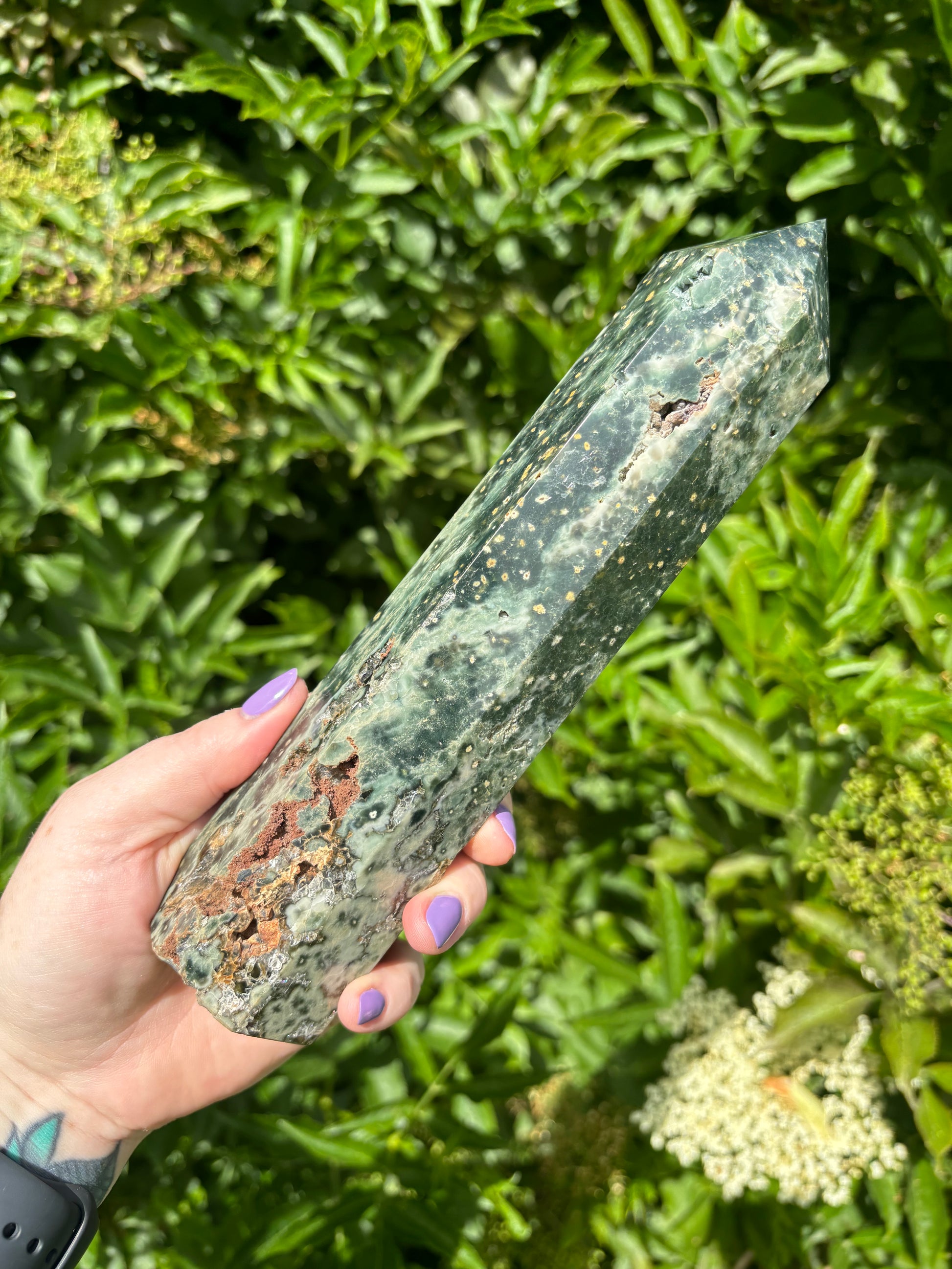 HUGE Ocean Jasper Crystal Tower