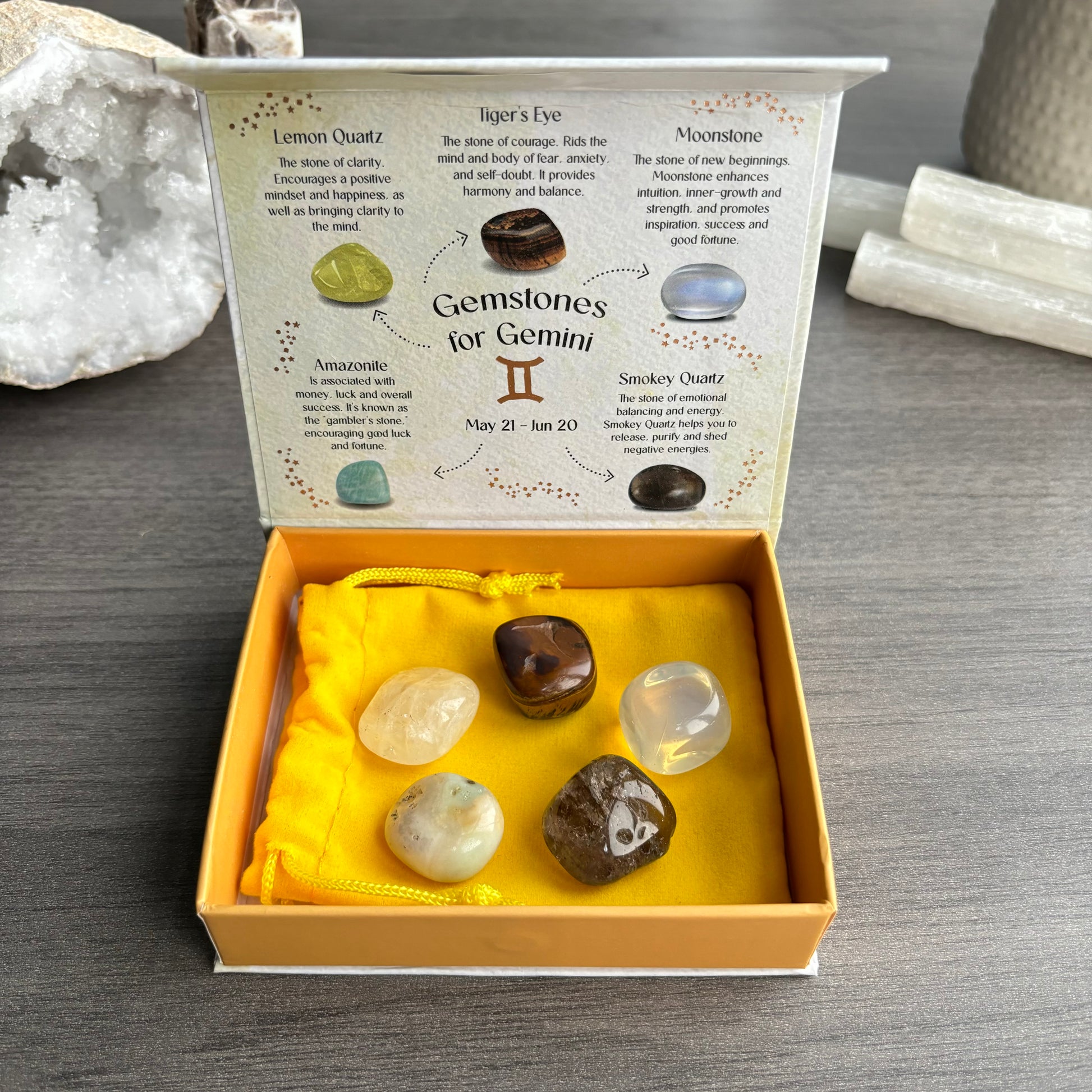 Gemini Crystal Tumbled Stones Set