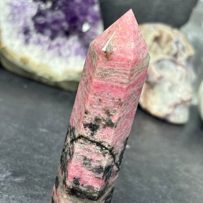  Ice Rhodonite Crystal Tower