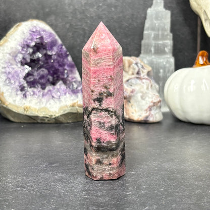 Ice Rhodonite Crystal Tower