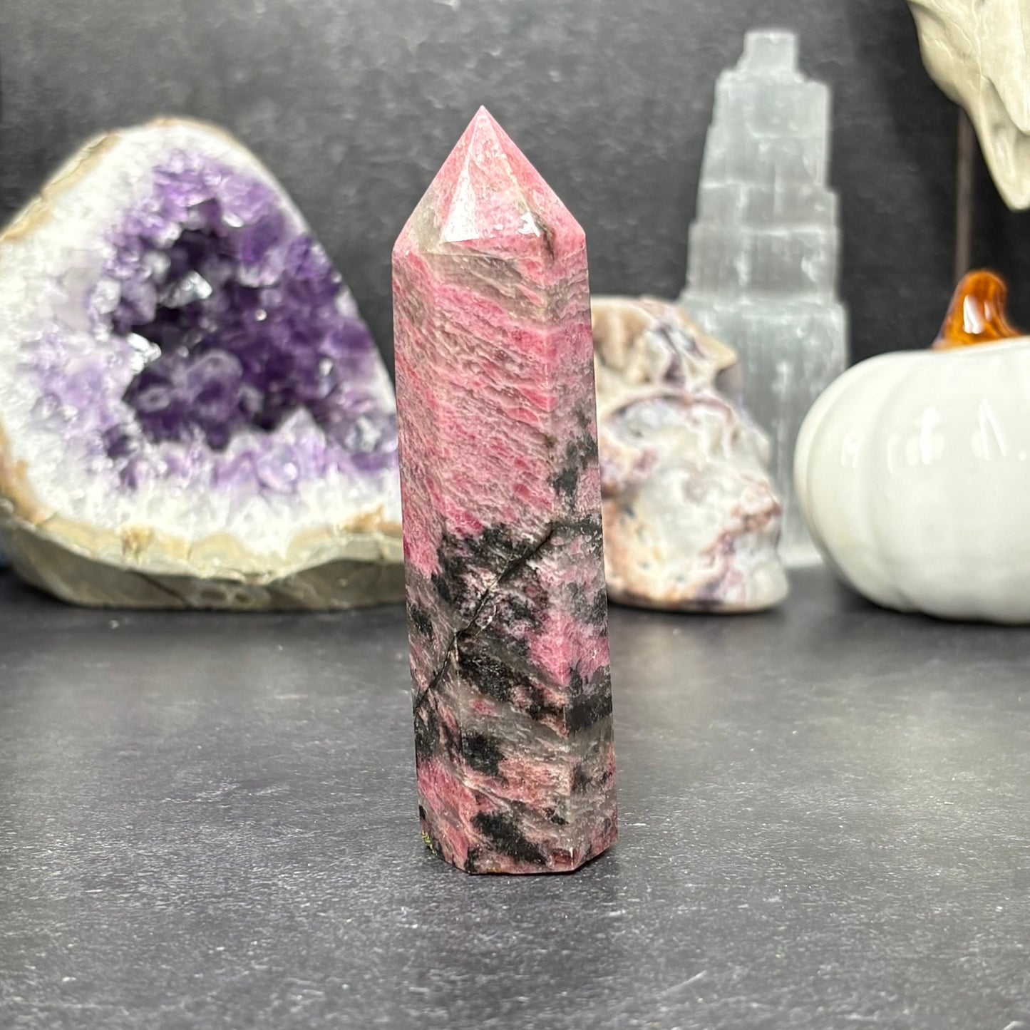 Ice Rhodonite Crystal Tower