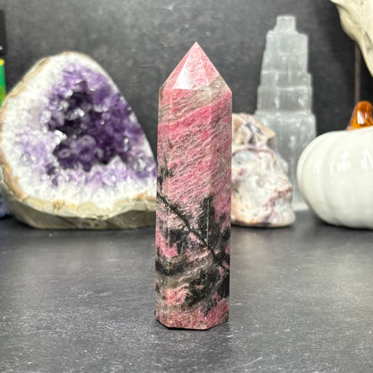 Ice Rhodonite Crystal Tower