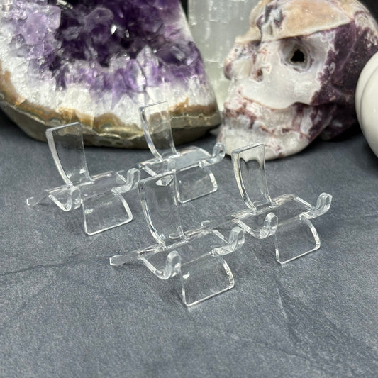 Set of 4 Small Acrylic Crystal Display Stands