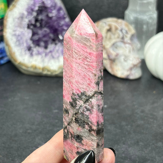 Ice Rhodonite Crystal Tower