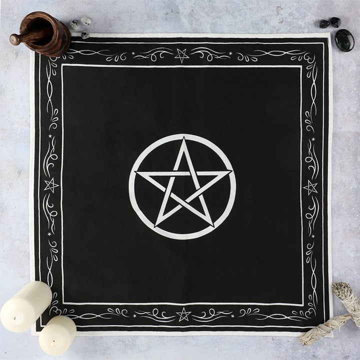 Large Black Pentagram Altar Cloth
