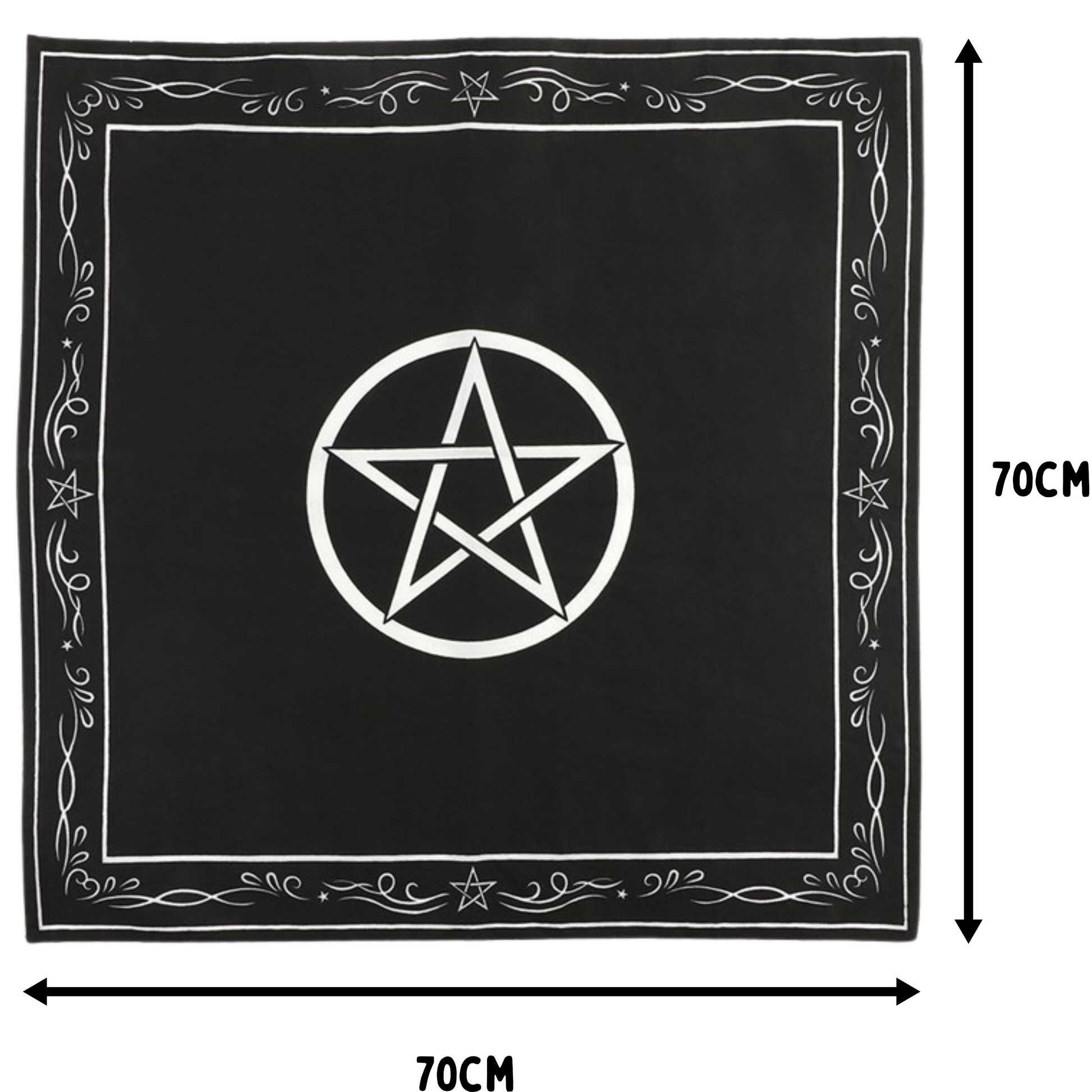 Large Black Pentagram Altar Cloth