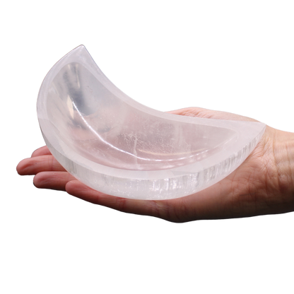 Large Selenite Crescent Moon Bowl
