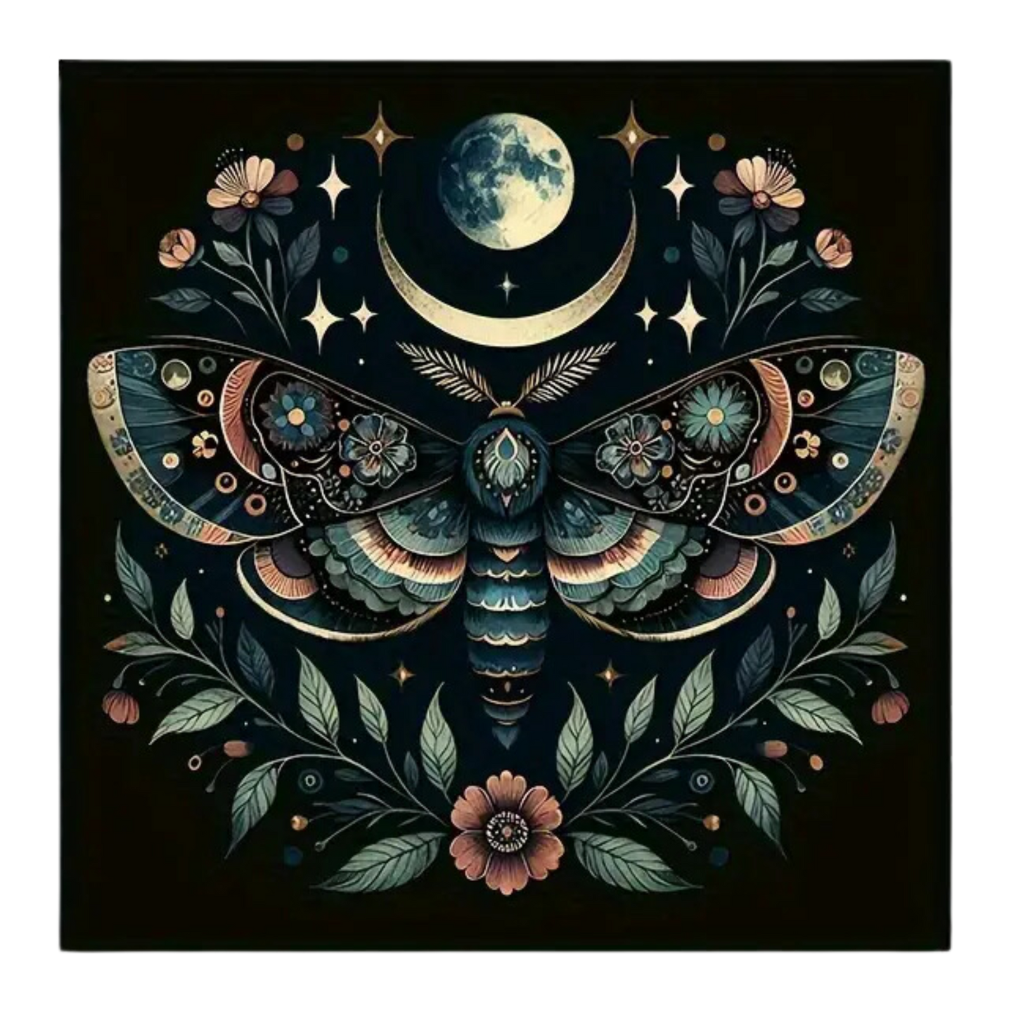 Lunar Moth Tarot Spread Cloth