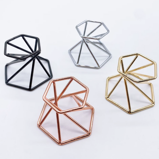 Metal Geometric Reversible Crystal Sphere Display Stands - 4 Colours to Choose From
