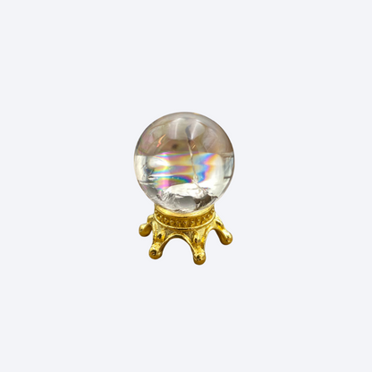 Mini Metal Crown Shaped Crystal Sphere Display Stands - 4 Colours to Choose From