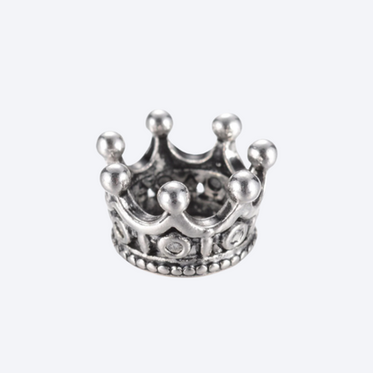 Mini Metal Crown Shaped Crystal Sphere Display Stands - Antique Silver