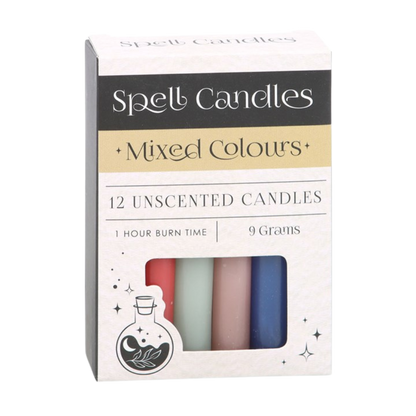 Mixed Colour Spell Candles Pack of 12 