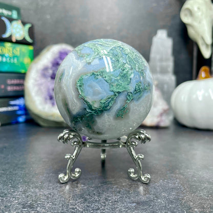 Moss Agate Crystal Sphere