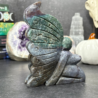 Large Ocean Jasper Crystal Fairy Carving