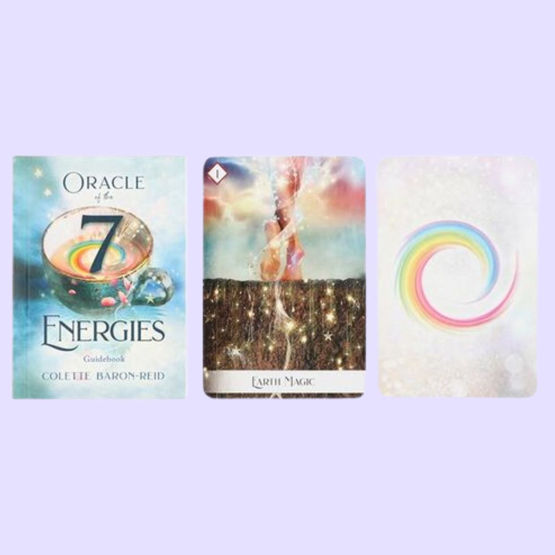 The Oracle of the 7 Energies oracle card deck by Colette Baron-Reid includes a 49-card deck and 142 page guidebook. This deck assists in creating more beautiful and meaningful manifestations through thought provoking concepts and stunning imagery. Beautifully presented in a magnetic box and illustrated by Jena DellaGrottaglia