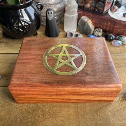 Pentagram Wooden Trinket Box