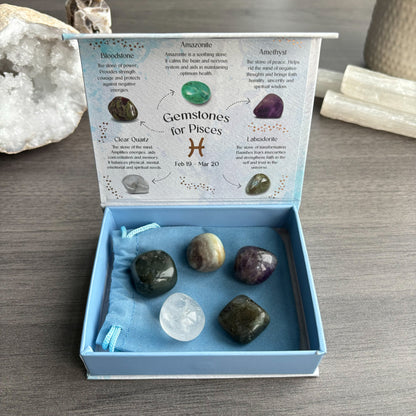Pisces Crystal Tumbled Stones Set