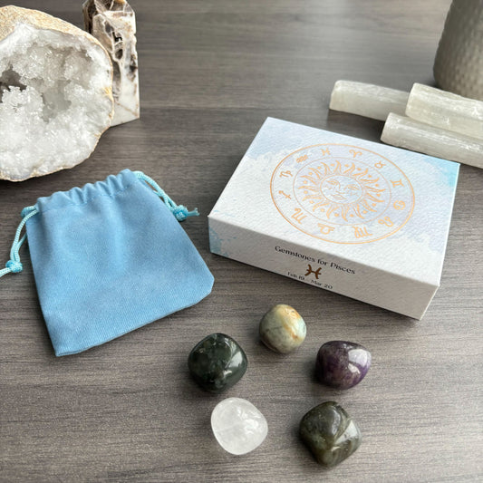 Pisces Crystal Tumbled Stones Set