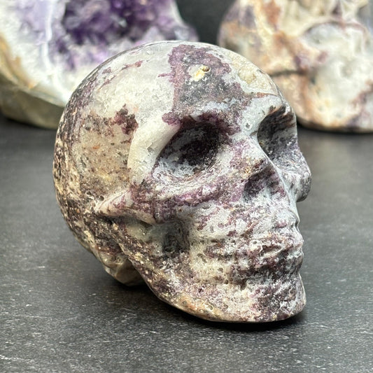 Purple Fluorite and Sphalerite Crystal Skull