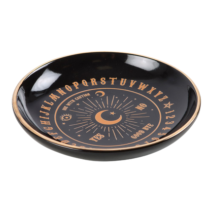 Round Black & Gold Talking Board Trinket Dish