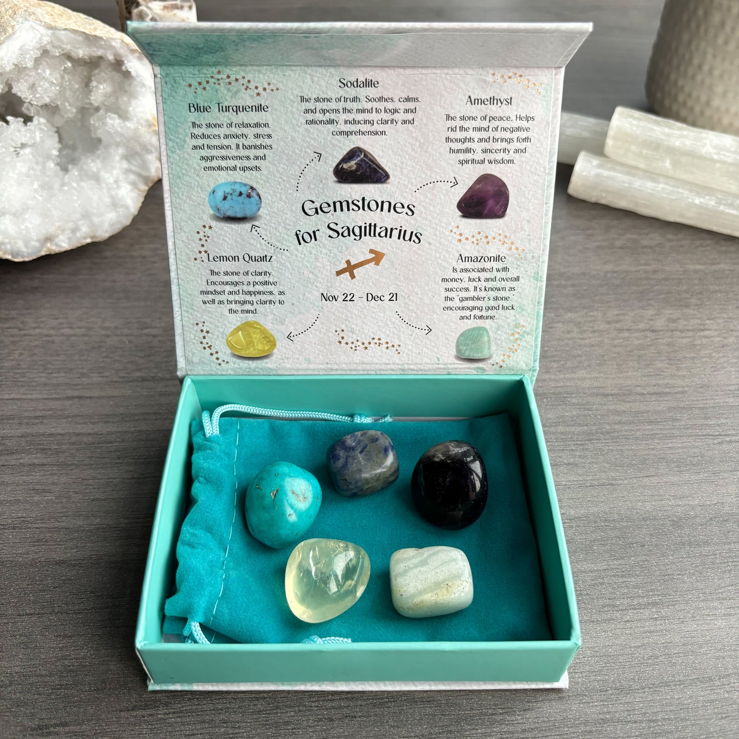 Sagittarius Crystal Tumbled Stones Set