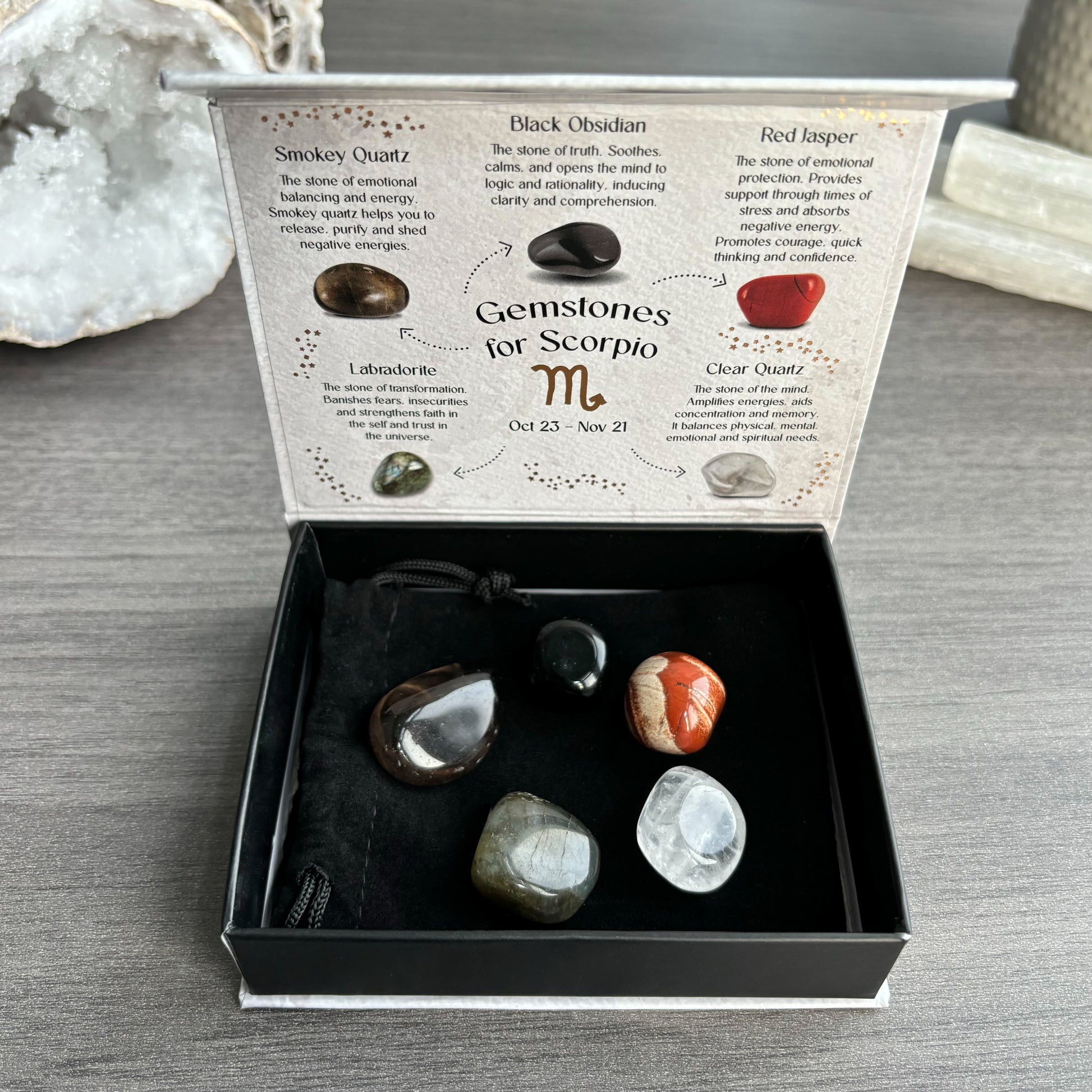 Scorpio Crystal Tumbled Stones Set