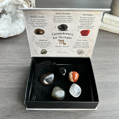 Scorpio Crystal Tumbled Stones Set