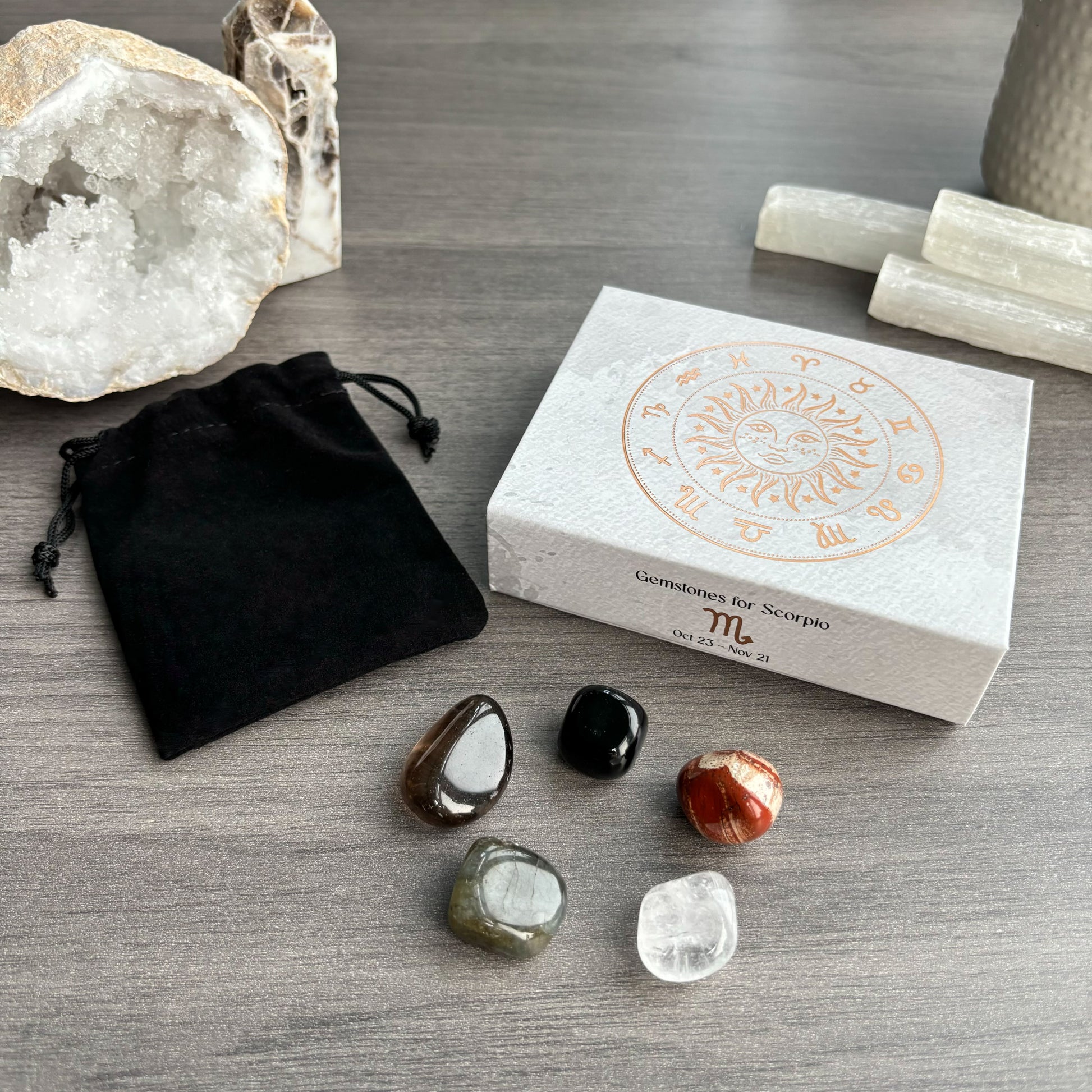 Scorpio Crystal Tumbled Stones Set