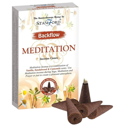 Stamford Backflow Incense Cones - Meditation: Vanilla, Sandalwood & Camomile