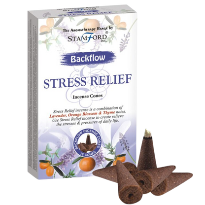 Stamford Backflow Incense Cones - Stress Relief: Lavender, Orange Blossom & Thyme