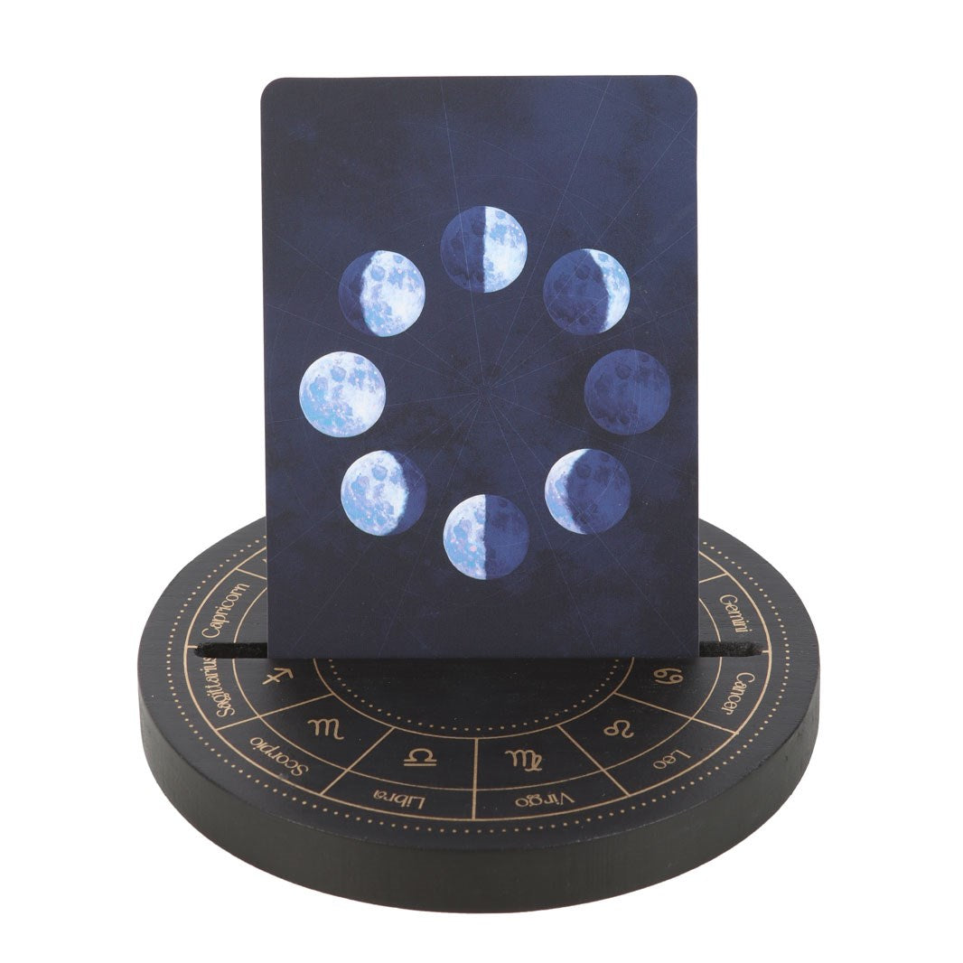 Black & Gold Astrology Wheel Tarot Card Stand