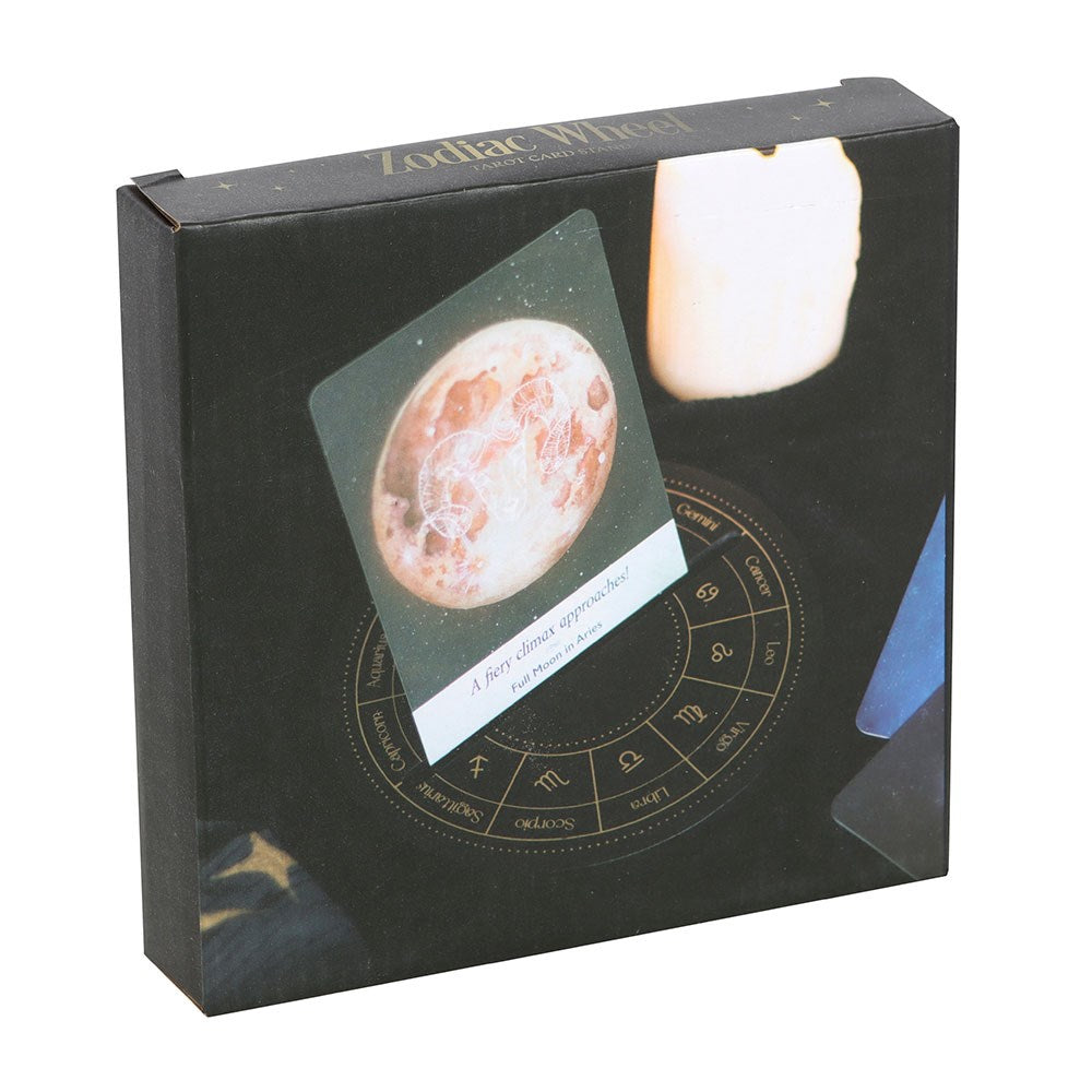 Black & Gold Astrology Wheel Tarot Card Stand