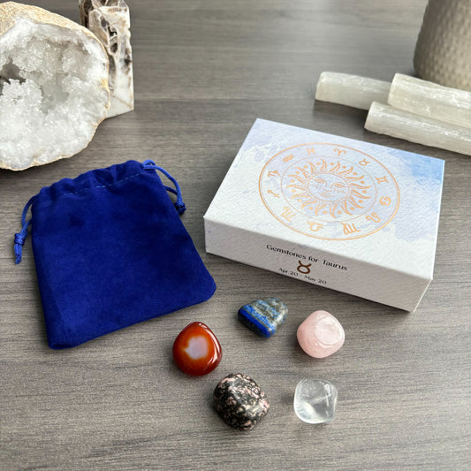 Taurus Crystal Tumbled Stones Set