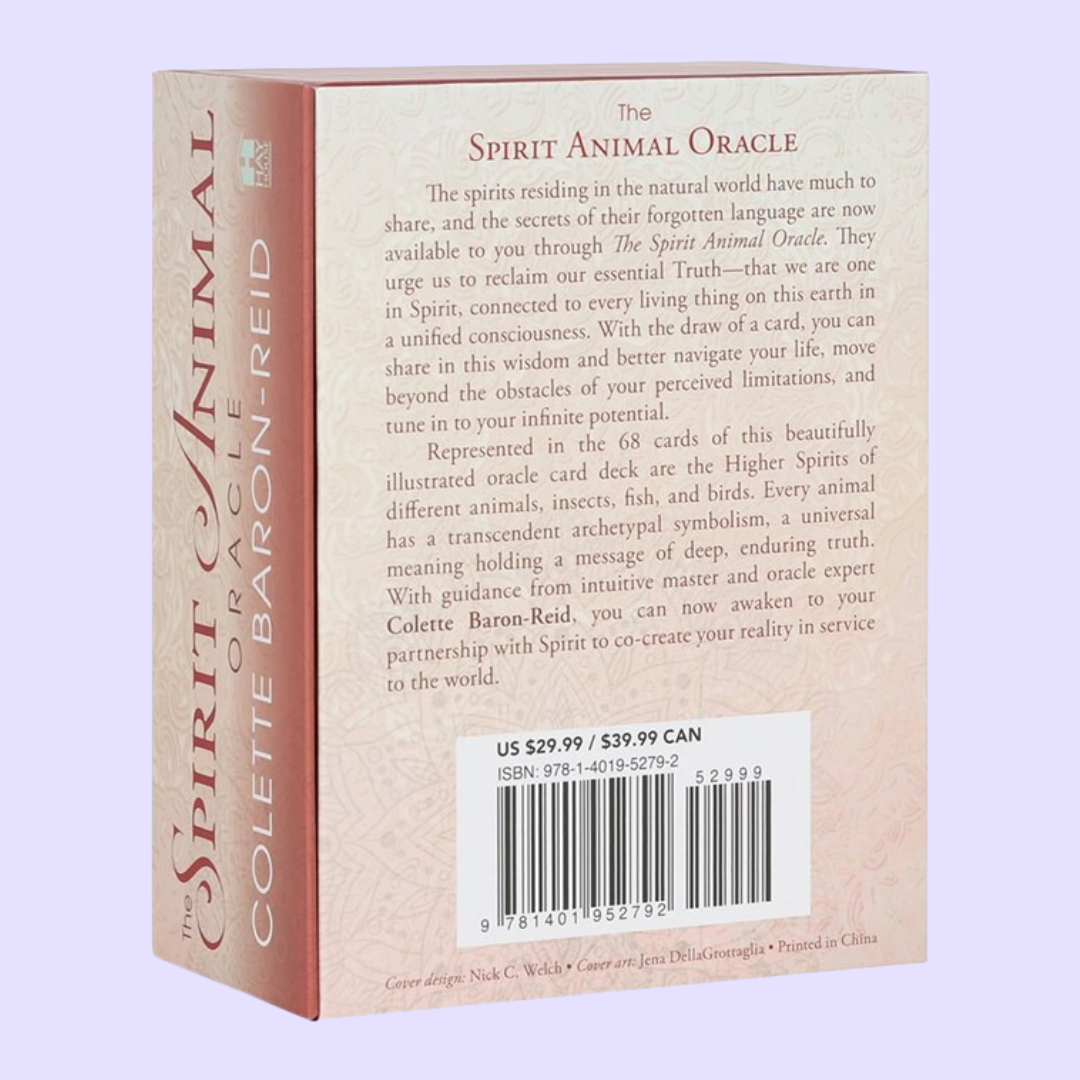 The Spirit Animal Oracle card deck by Colette Baron-Reid includes a 68-card deck and 200 page guidebook. This deck connects those with the extraordinary animal spirit partners that protect and guide them. Beautifully presented in folding box and illustrated by Jena DellaGrottaglia