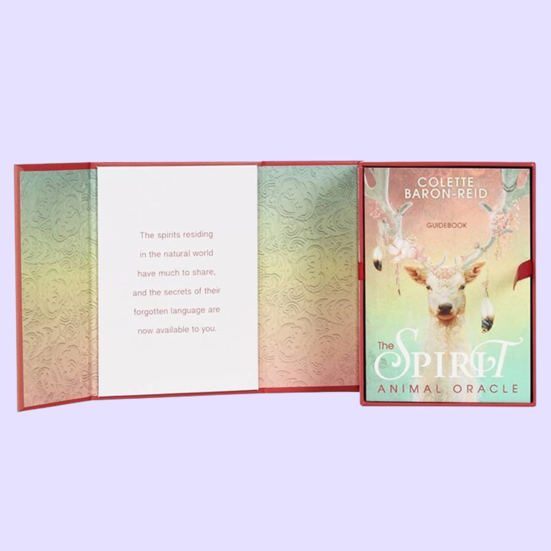 The Spirit Animal Oracle card deck by Colette Baron-Reid includes a 68-card deck and 200 page guidebook. This deck connects those with the extraordinary animal spirit partners that protect and guide them. Beautifully presented in folding box and illustrated by Jena DellaGrottaglia