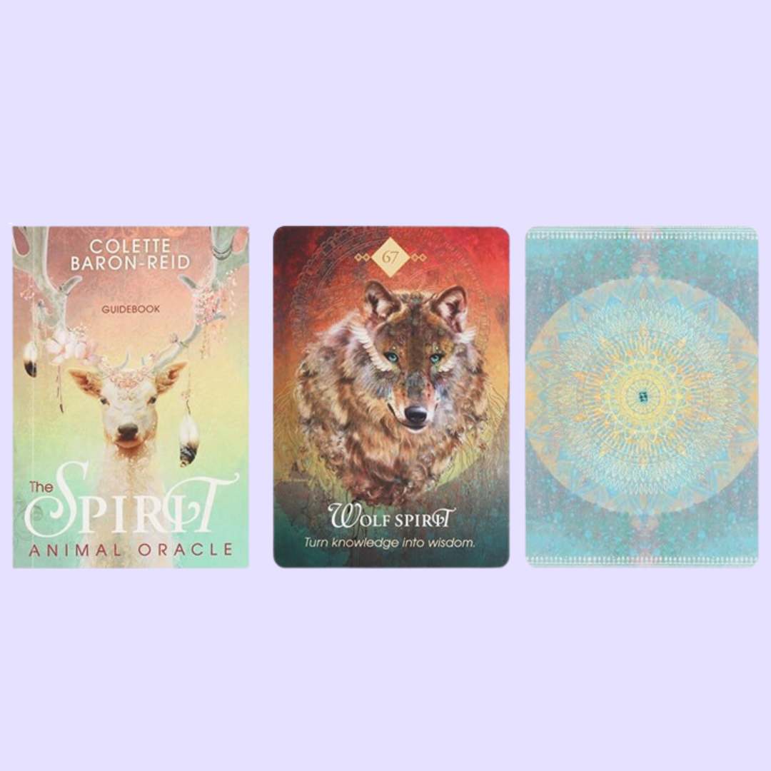 The Spirit Animal Oracle card deck by Colette Baron-Reid includes a 68-card deck and 200 page guidebook. This deck connects those with the extraordinary animal spirit partners that protect and guide them. Beautifully presented in folding box and illustrated by Jena DellaGrottaglia